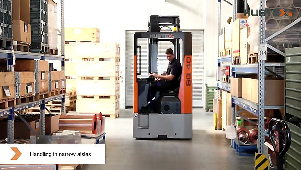 Electric Reach Truck which runs in the metal industry at Schlenk